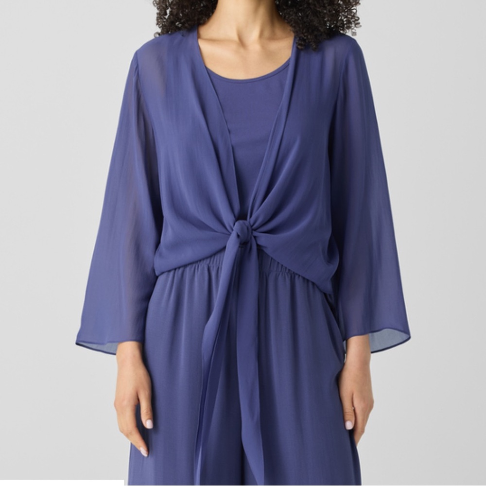 Eileen Fisher Vibrant Blue Wrap Jacket